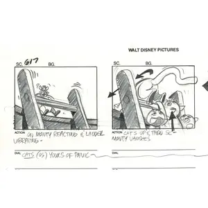 Chip n Dale Rescue Rangers Original Production Animation Storyboard Walt Disney FIRST EPISODE 1988 A193