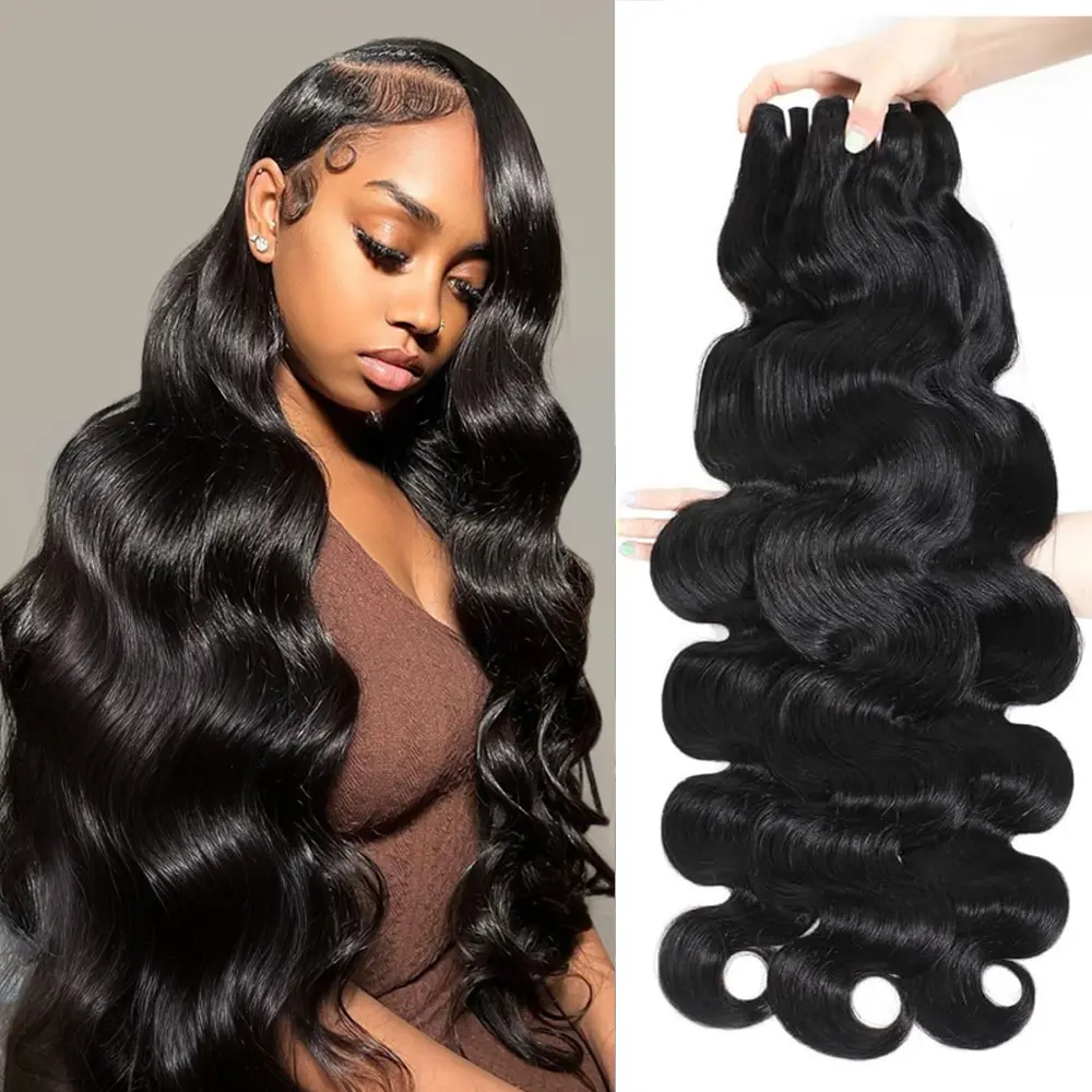 Tahikie 16A 100% Raw Virgin Brazilian Human Hair Bundles Body Wave/ Water Wave/Burmese Curly Bundle Unprocessed Remy Hair Weave Sew In/Quick Weave Viral Hair Bundles