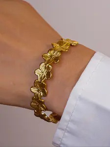 Women's Stainless Steel Bracelet, Summer Vacation Beach Jewelry, Non-Fading Plated, High-Quality Daily Accessory Gift