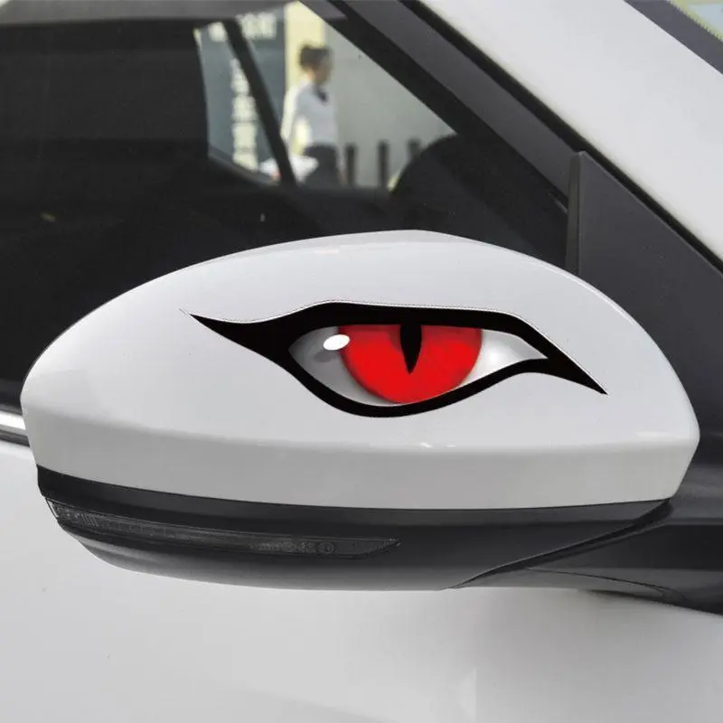1/2 Pairs Supernatural Eyes Vehicle Sticker Rising 2025 Car Decor Gear Creative Protection Rearview Mirror Decal Universal for Car/Motorcycle/Battery Car Stylish Fun Accessory Perfect for Vehicle Customization Outdoor Trips Daily Rides