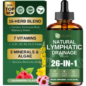 Migcopat 26-in-1 Liposomal Lymphatic Drainage Drops, Echinacea, Turmeric, Elderberry, Dandelion, Vitamins and Mullein Drops for Lungs, Lymphatic, Immune Support, Liver Cleanse Detox & Repair, 2 fl oz，#Summervibes