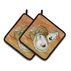 212 MAIN Oyster Fabric Pot Holders - 2-Piece, Thick, Colorful Polyester, Insulated, Ideal for Holiday Use