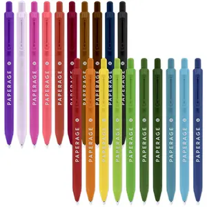 PAPERAGE Gel Pens, 20 Pack, Colorful Marker Set For Journals, Notebooks, Note Pads, Drawing, Office & School