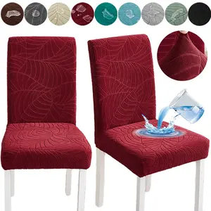 1/2/4/6/8 Pieces Jacquard Dining Chair Covers, One Size Fits All, Removable and Washable Jacquard Chair Slipcovers for Restaurants, Parties and Home Decoration, Suitable for Kitchen and Hotel Use, Universal Chair Cover