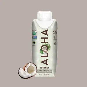 ALOHA Coconut Protein Shake | 12-Pack | 18g Plant Protein | Certified USDA Organic, Vegan, Gluten-Free, Stevia-Free | Tropical Flavor, Clean Formula Ready-To-Drink