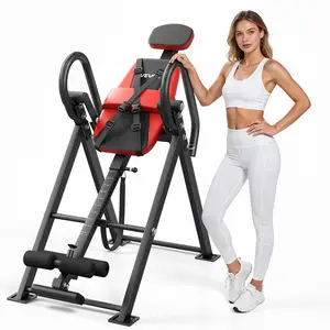 VEVOR Inversion Table, 300 lbs Capacity Heavy Duty Inverted Table, Back Inverter Stretcher with Dual-Roller Locking, Decompression Tables for Shoulders, Neck, Back, Multi-Angle Adjustable Tether Stra