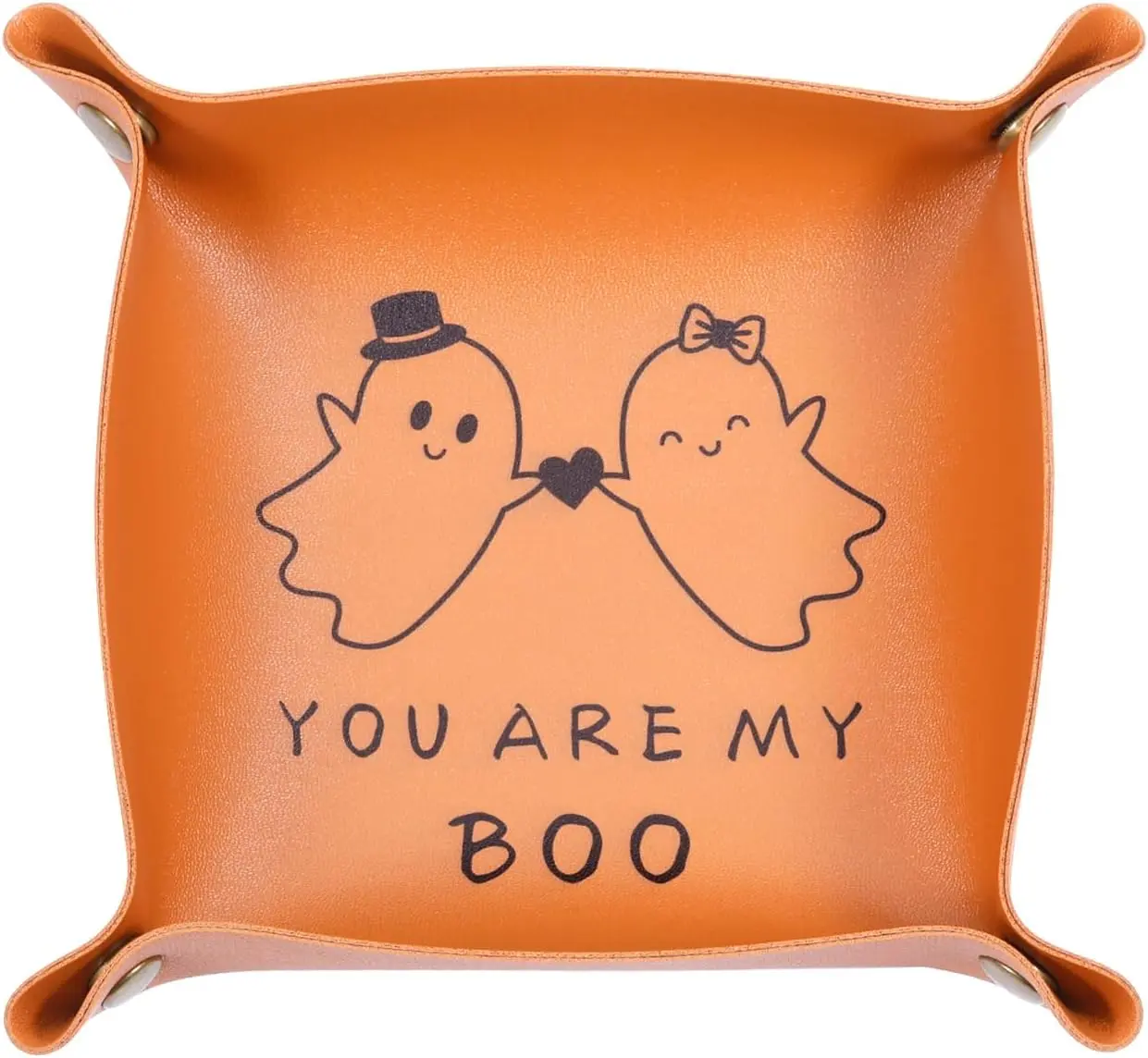 Halloween Boo Basket Stuffers for Him Her Halloween Stuff Gifts for Men Women Spooky Basket Stuffers Scream Themed Gifts for Girlfriend Boyfriend Anniversary Day Gift for Couple Christmas Leather Tray