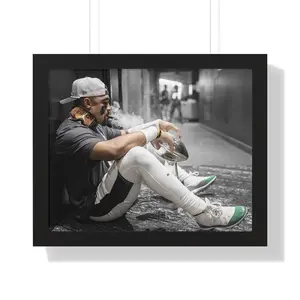 Jalen Hurts with Cigar Super.bowl Picture framed Photo Ready to Hang Playoffs poster photo gift eagles superbowl wall decor 2025 MVP bar art - No Frame