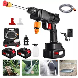 Wireless Portable High Pressure Washer with Nozzle Electric High Power Cleaner 2 Rechargeable Batteries Handheld Electric Cleaner Water Perfect Christmas & New Year Gift