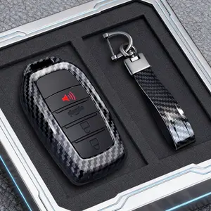 Abs Carbon Fiber Style Car Key Cover, Compatible with Toyota Gr Rav4 Crown Hilux Fortuner Corolla Se, Durable Remote Control Case