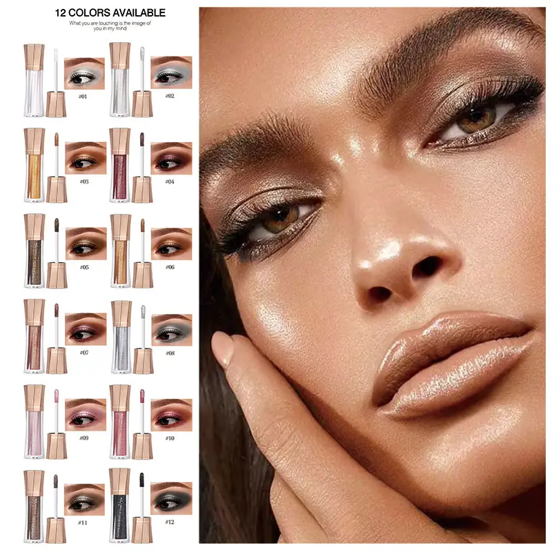 Liquid Glitter Eyeshadow & Eyeliner Stick Kit - Waterproof, Long Lasting & Shimmery, Multicolor Metallic Shades for Women, Valentine's Day, Metallic Shine, Girly Look, Multiple Sticks, Durable, Cosmetic, Gift, Makeup, Multiple Colors, Eye Makeup
