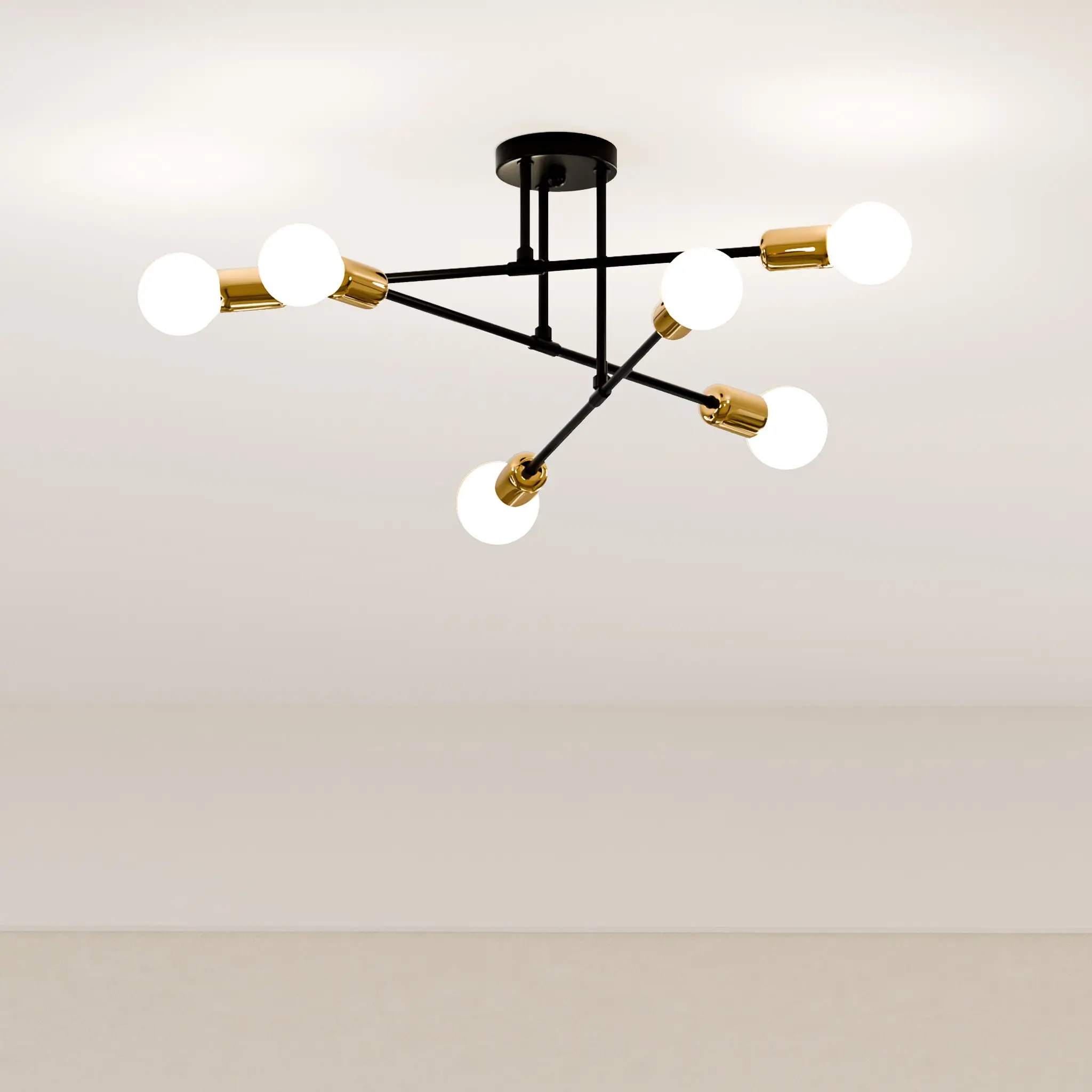 Modern 6-Light Bedroom Chandelier, Unique Living Room Pendant Light, Fashionable Dining & Office Lighting, Semi-Inset, Suitable for Multiple Rooms, Light Decor, Decorative Lights, Indoor Lighting, Ceiling Lighting
