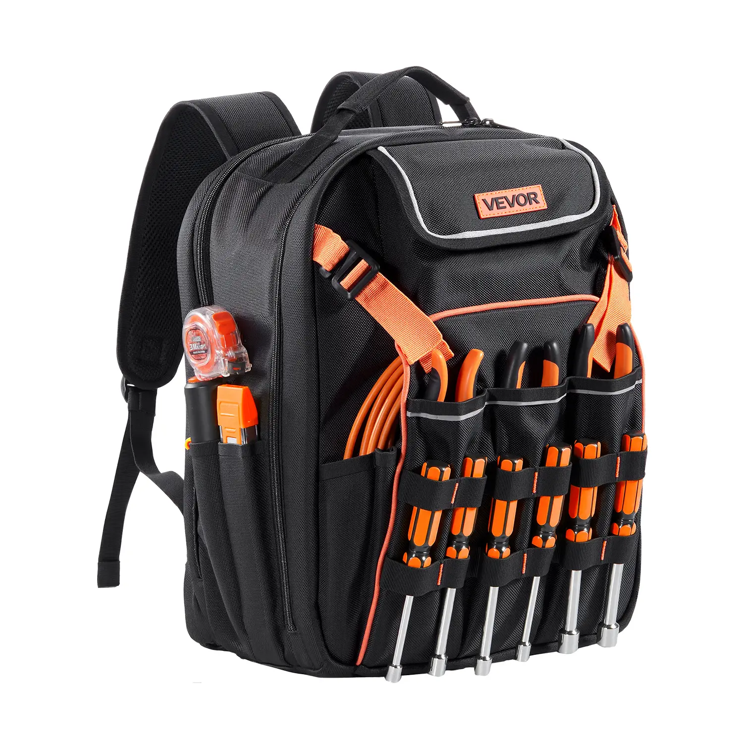 【Summerfinds】VEVOR Tool Backpack,45 PocketsHeavy-duty Tools Storage Organizer Work Bags with Laptop Compartment & Reinforced Fabric BaseeElectrician Jobsite Backpack for ElectricianRepairmanConvenient Tool PocketsPortable Tool Bag