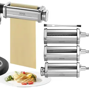 VEVOR Pasta Maker Attachment for KitchenAid Stand Mixer, 3 in 1 Pasta Attachments Including Pasta Roller, Spaghetti Fettuccine Cutter and Cleaning Brush, Pasta Machine Attachment Accessories for KAVEVOR Super Brand Day