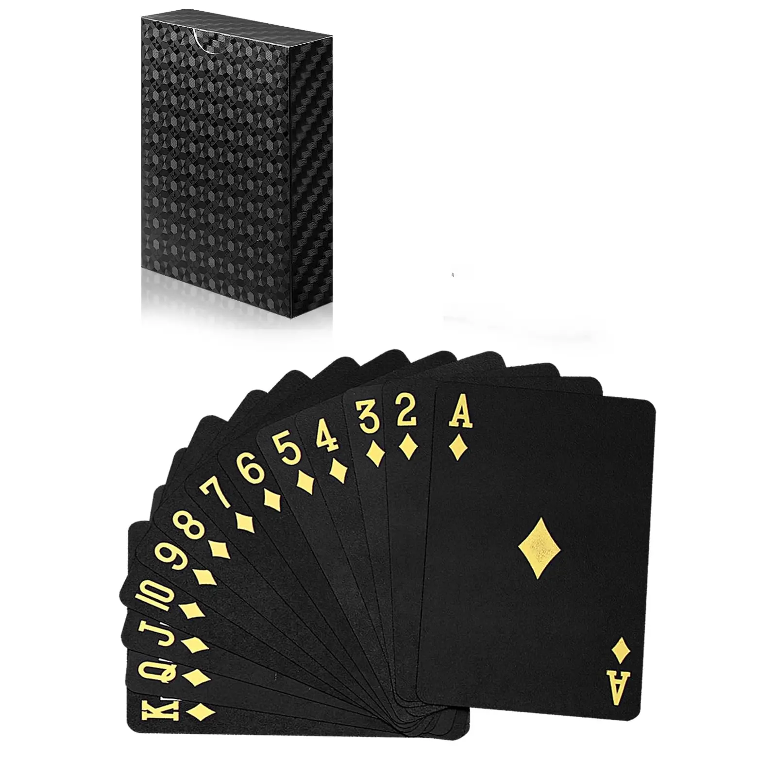 Diamond Waterproof Black Playing Cards, Poker Cards, HD, Deck of Cards (Black) Diamond Waterproof Black Playing Cards, Poker Cards, HD, Deck of Cards (Black)