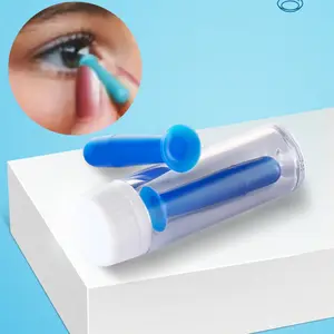 Silicone Contact Lens Applicator Stick, Compact Design, Easy Grip, Portable Blue Color Tool for Removing & Inserting Contacts