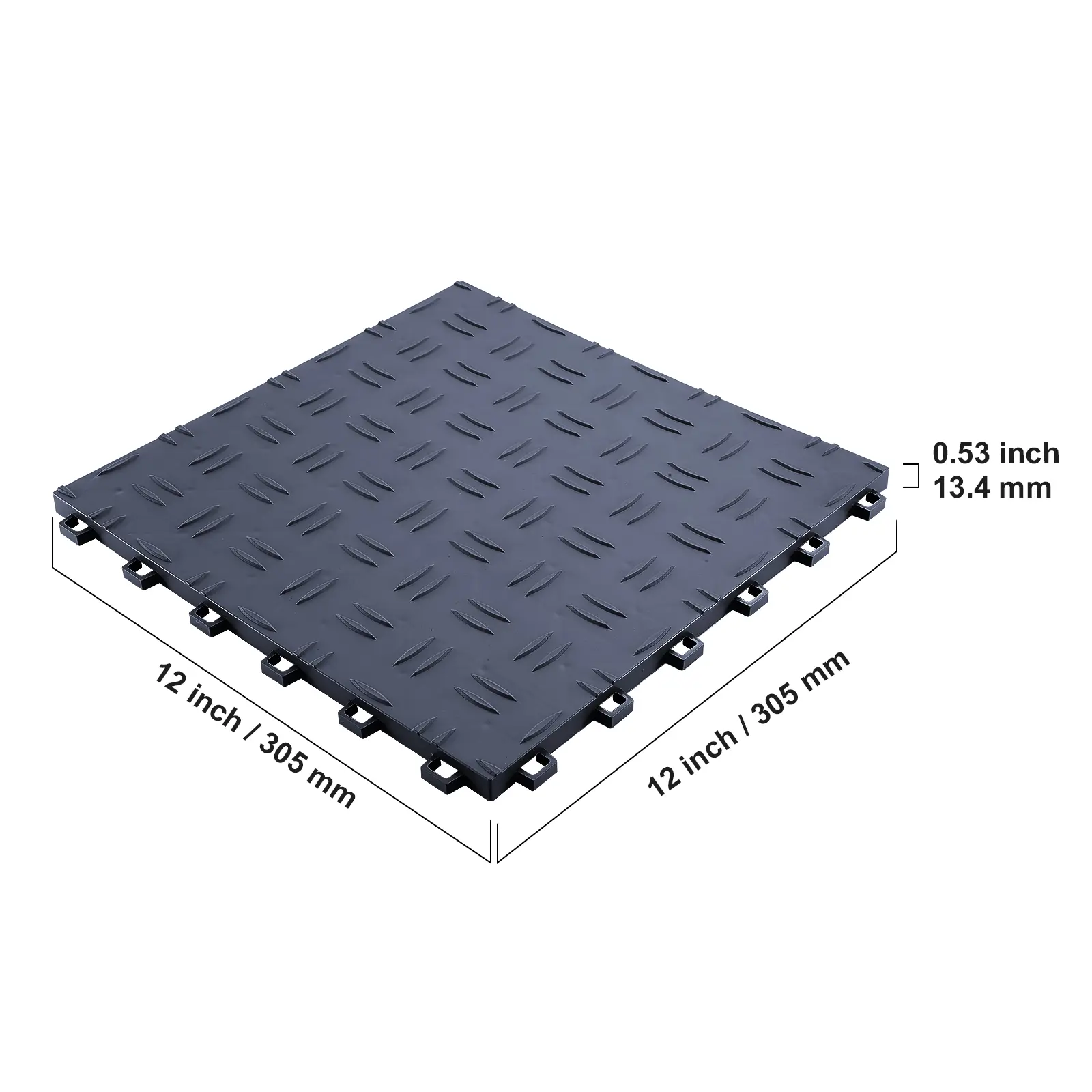 【summerfinds】VEVOR Garage Tiles Interlocking, 12 x 12 x 0.53 inch 25 Pack Garage Floor Covering Tiles, Non-Slip Double-Sided Texture Garage Flooring Tiles, for Garages, Basements, Repair Shops, Graphite Gray