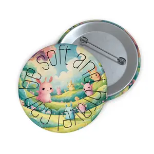 Custom Pin Buttons: Whimsical Bunny Design, Fun Gift, Cute Accessories, Cute Decor, Playful Collectibles
