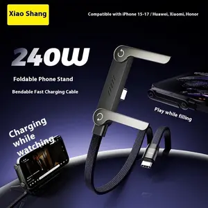 2-In-1 240w Super Fast Charging Station & Phone Mount, Invisible Charger Stand, Compatible with iPhone and Samsung Type-C Phones