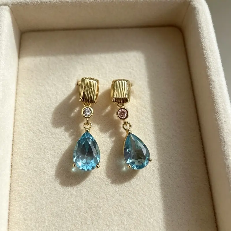 <PingEast jewelry > topaz earrings