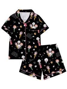 Teen Golden Girl movie Short Sleeve Pajama Set, Lounge Pajamas, Loungewear, Comfortable Sleepwear for All Seasons, Cute Loose-Fitting Nightwear Gift