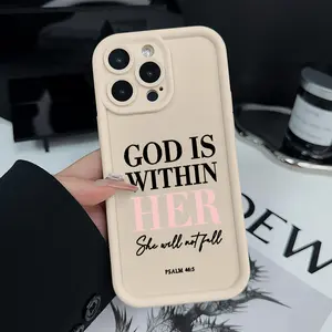 God is within her Phone Case for iPhone 17 16 Pro Max 15 Plus 14 13 12 11  Air XR XS E Shockproof Drop Protection Rugged Durable Silicone Cover Cellphone Protective Protector Casing