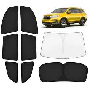 Canvcle Car Window Shades for Honda Pilot 2016-2022 Windshield Sun Shade Side Window Cover UV Block Privacy Protection Accessories for Camping Blackout Rear Back Full Set 8PCS