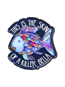 Cute Fish Cartoon Pin Badge with Colorful Scales, Zinc Alloy Brooch for Backpacks, Briefcases & Clothing Accessories