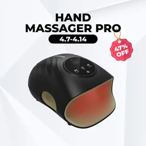 [Pro Model] CINCOM Hand Massager Pro for Enhanced Comfort and Relief, 4 Modes 4 Intensity 6 Heat Levels, Portable and Cordless, Advanced Airwave Technology and Sleek Design, Touchscreen Display, Perfect Gifts for Family, Friends, Enjoy it Anytime Anywhere