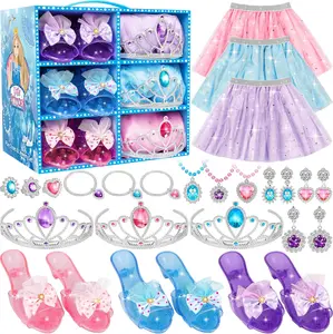 Mother's Day Gift Princess Dress Up Set for Girls, 3-6 Years - Colorful Skirts, Shoes, Crowns & Accessories - Perfect Role Play Gift