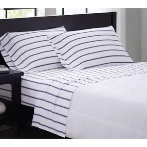 Truly Soft Ticking Stripe Queen Sheet Set