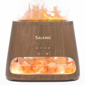 【TikTok Shop Weekly Deals】 2-in-1 Himalayan Salt Lamp Diffuser, Cool Mist Humidifier,  Himalayan Salt, Himalayan Salt, Ultrasonic Essential Oil Diffuser with Ambient Glow, 150ml(For Restroom/Kitchen/Storage room);Gift/Candle/Soap