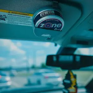 ZONE 3D Printed Sun Visor Holster for ZONE Containers - Secure Access with Non-Toxic PETG Material, Durable Design, Available in Multiple Colors & Text Options, Car Console Organizer