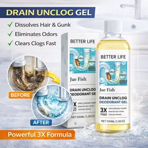 Jue-Fish Drain Cleaner Gel – Fast Unclog & Odor Eliminator for Kitchen & Bathroom