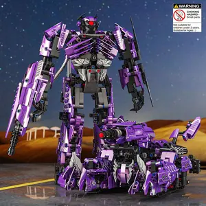 2 in 1 Transform Robot Toy, Creative Robot Building Blocks Toy, Desktop Ornament, Birthday Gift for Kids, Building Block Sets, Building Block Model