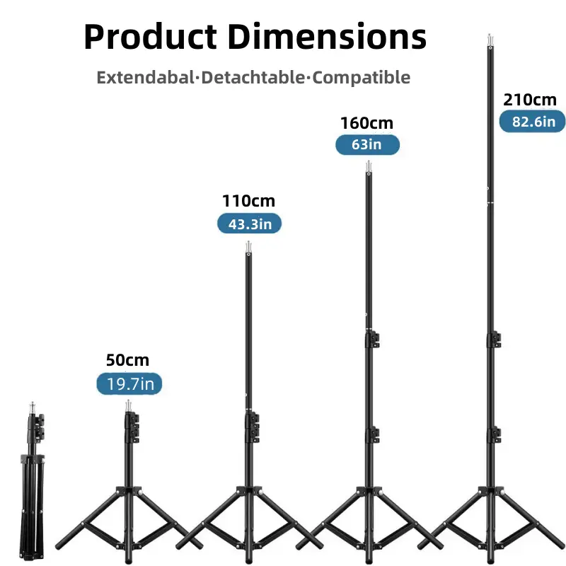 RP01-B Heavy Duty Metal Alloy Light Stand 160cm Tripod for Photo Studio Softbox
