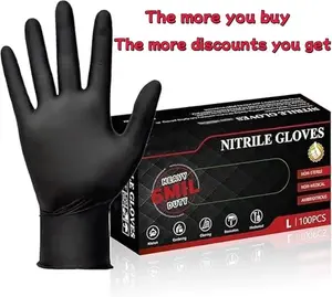 Heavy Duty Nitrile Gloves,6mil-100 Count,Black Disposable Cleaning Cooking Gloves for Kitchen ,Powder Free, Latex Free(100 Count)
