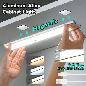 Rechargeable Under Cabinet Light, Wireless Under Counter Lighting, Magnetic Dimmable Cordless Night Light, Adjustable Lights, Magnetic Closet Lights
