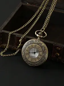 Vintage Pocket Watch, Unisex Retro Quartz Watch, Fashionable Elegant Round Dial Analog Watch for Party, Daily Clothing Decor, Trendy All-match & Exquisite Watch for Birthday Gift, Stylish Watch