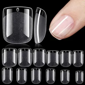 Short Square Nail Tips, 120pcs/set Half Matte Pre Buff Acrylic Nails, Easy Use Press on Nails for DIY Nail Extension