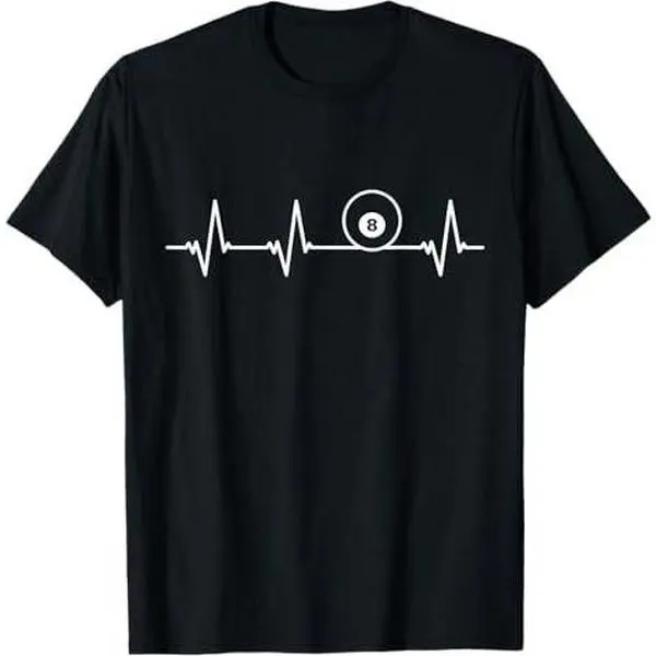 8 Eight Ball Heartbeat Shirt Funny Billiard Gift