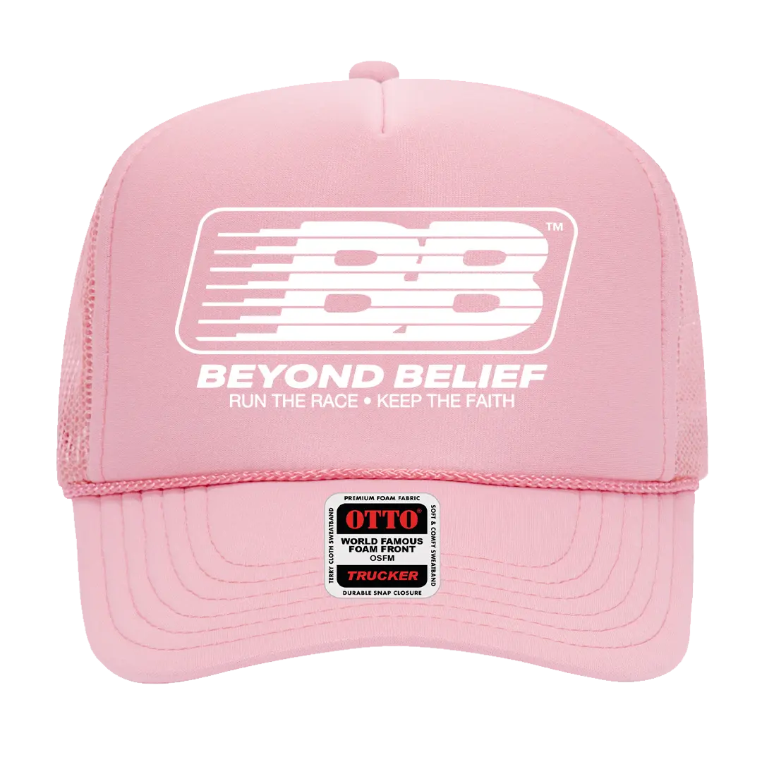 Beyond Belief™ "BB" Hat - White & Pink (Official Movie Merch)