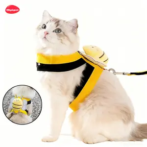 [Hipipet] cat and puppy harness: breathable and cool, perfect for outdoor walks - the ultimate cat walking gear! Velcro adjusts neck size