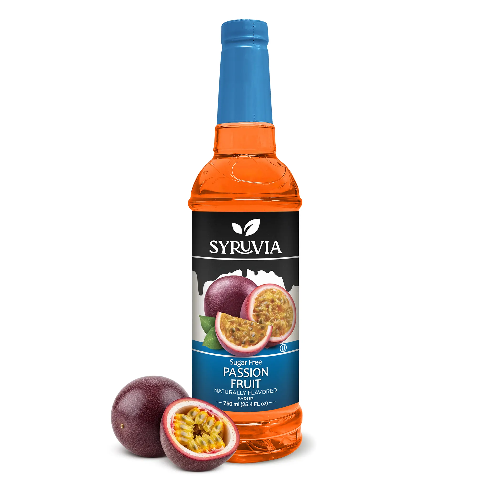 Syruvia Sugar Free Passion Fruit Flavored Syrup - Healthy Sweet Food & Beverage for Home Drinks, Cocktails, Desserts - 25.4 fl oz