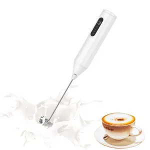 Rechargeable Milk Frother,Milk Frother Handheld with 3 Speeds,Coffee Mixer,Electric Milk Bubbler,Detachable Stainless Steel Whisk for Latte,Cappuccino,Matcha,Egg