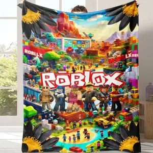 Soft Funny Throw Blanket Roblox Blanket Cozy Lightweight Plush Portable Cover Blanket Christmas,Multiple Blankets，Suitable for All Four Seasons，Suitable for All Four Seasons，Suitable for Giving To Fans, Friends and Children