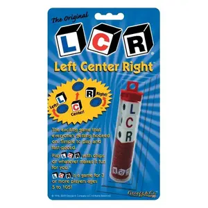 212 MAIN Fast-Paced LCR Left-Center-Right Plastic Dice Game, Blister Card with Box