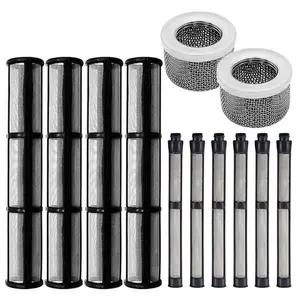 12-piece Airless Paint Sprayer filter kit，including 2 pump filters, 4 internal core filters, and 6 spray gun filter meshes. Compatible with models 695, 795, 1095, 1595, 3900, 5900, and 7900. Paint Sprayer Accessories