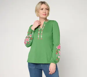 Belle Boho by Kim Gravel Artisan Threads Embroidered Top