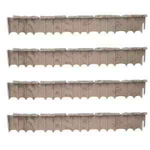 Suncast Quick Edge 35 Inch Single Strip Resin Lawn Edging, Flagstone (4 Pack)